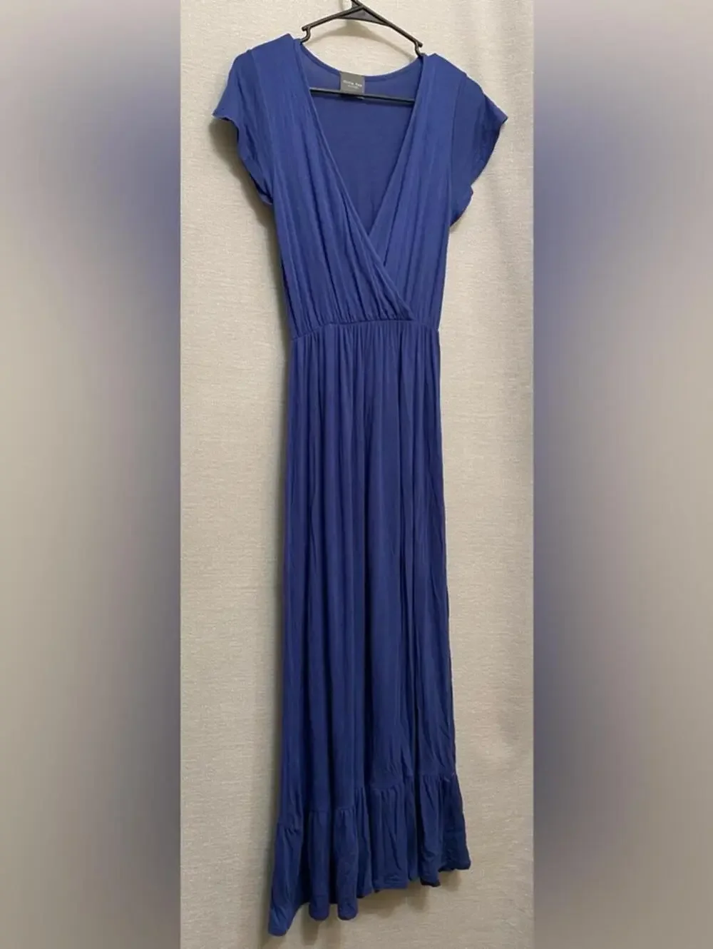 Olivia Rae Blue Maxi Dress with Ruffle Edge